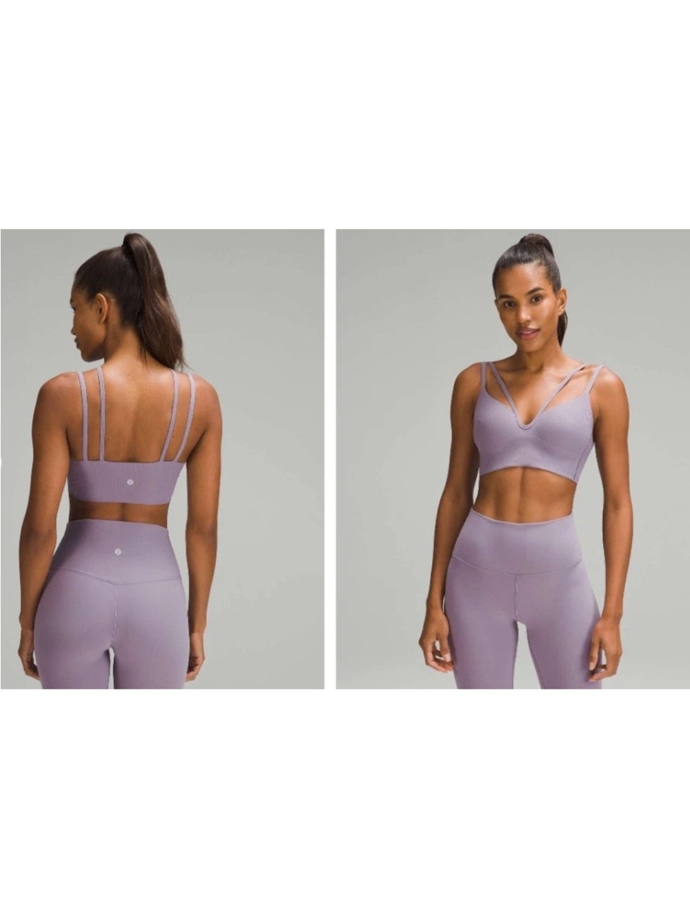 Lululemon Like a Cloud Strappy Longline Ribbed Bra Light Support, B/C Cup Size 4